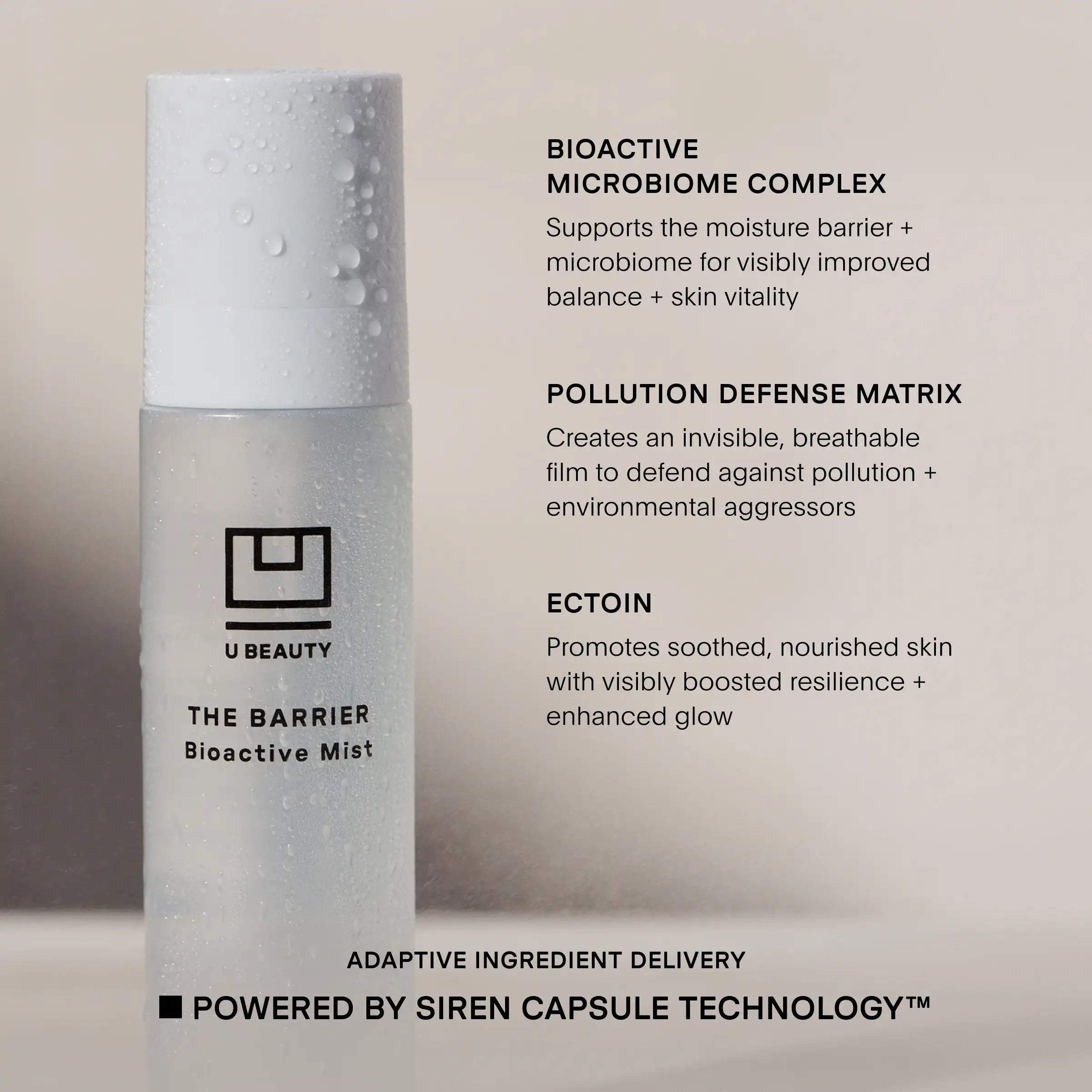 White cylindrical spray bottle labeled 