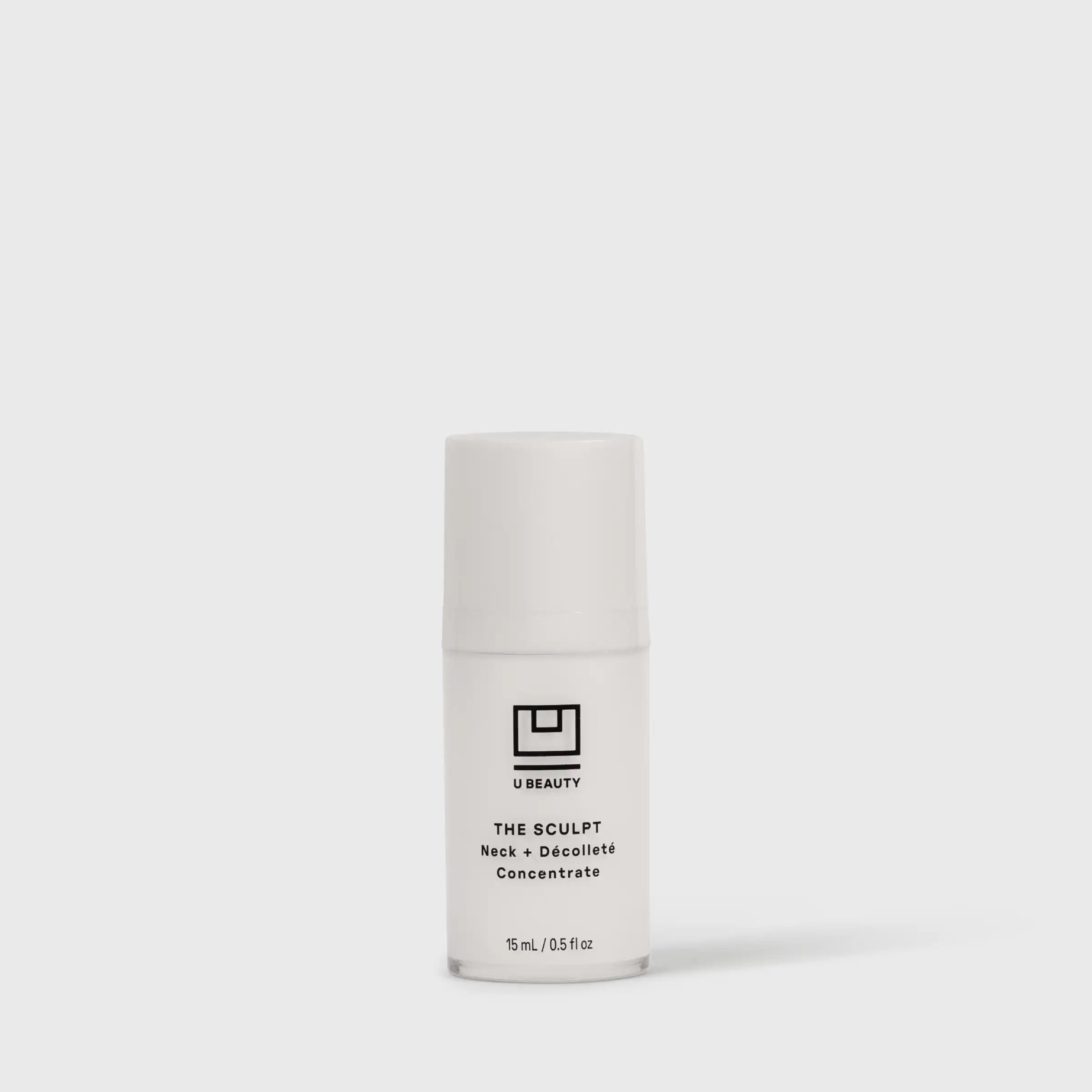 White cylindrical bottle labeled 