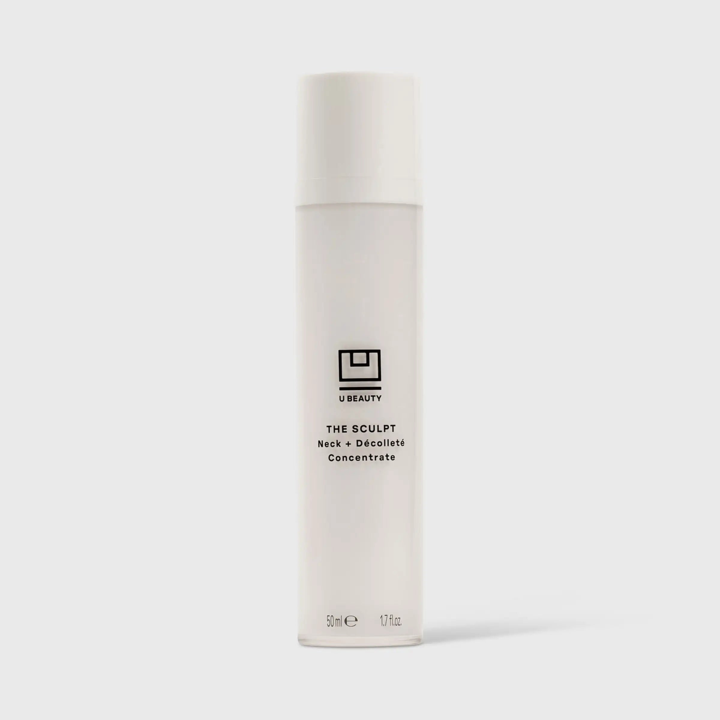 White cylindrical bottle labeled 