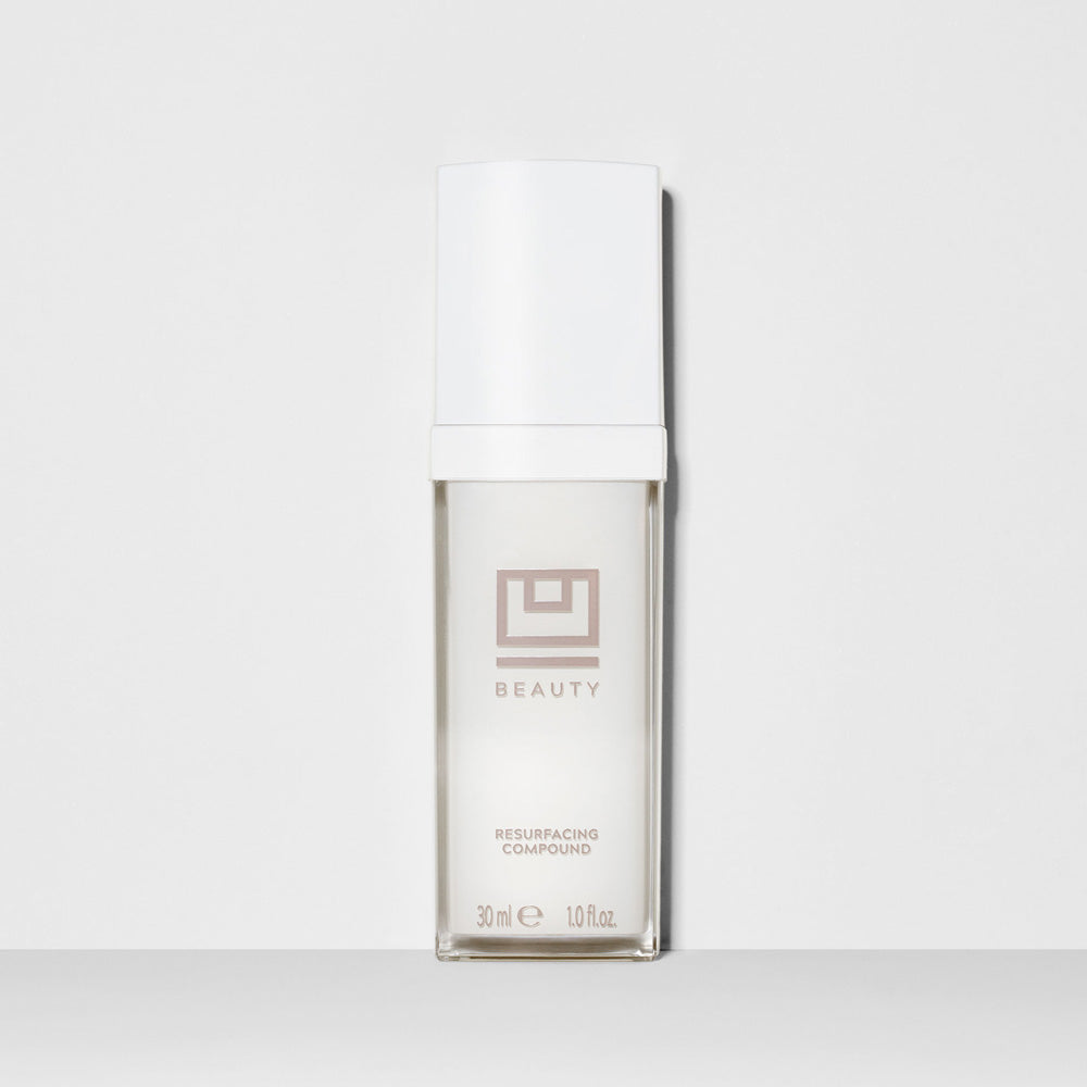 Two-piece set with white box and glass bottle labeled 